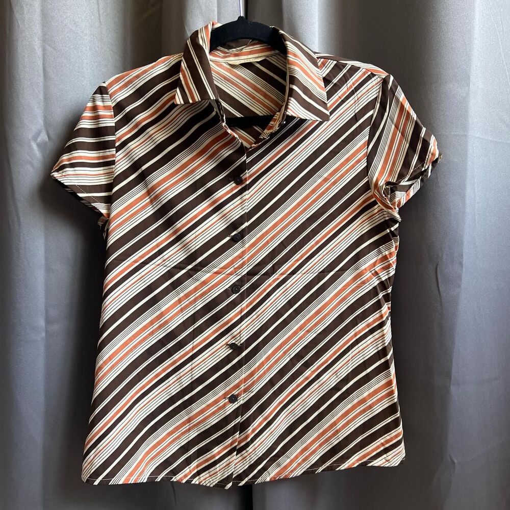 Women's Orange and Brown Blouse